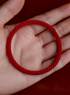 本命年红绳手链红色手绳平安红马年手工编织红手环女礼物挂件手饰
