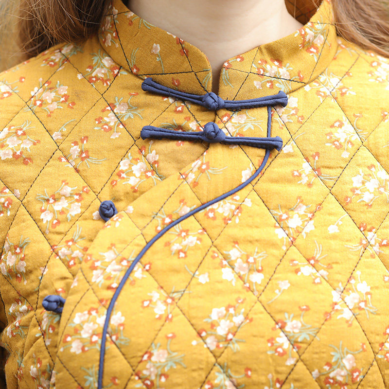 筠雅唐装冬旗袍式加厚复古偏襟盘扣 筠雅上衣