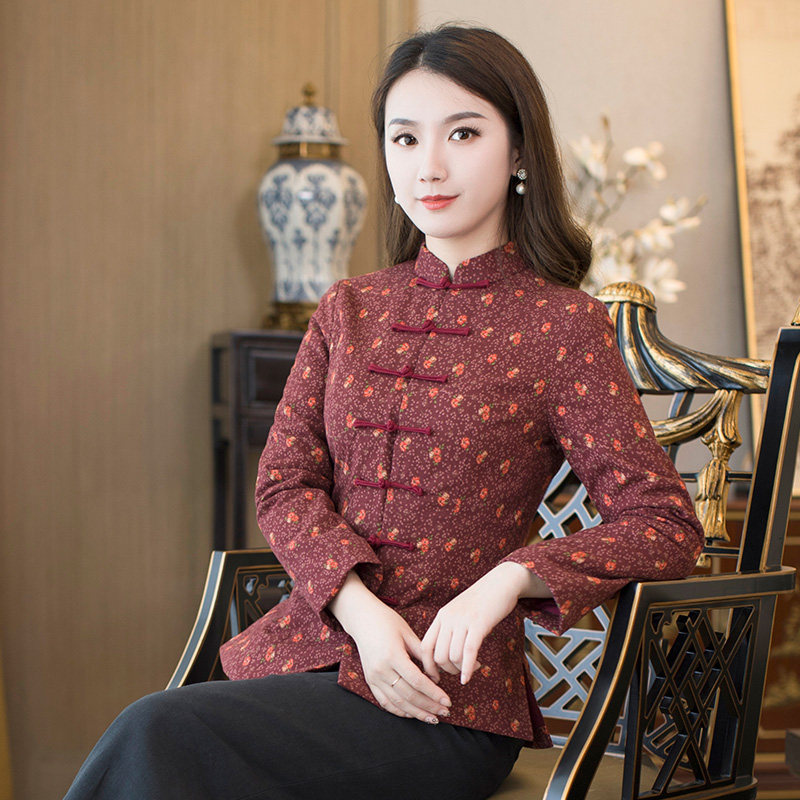 筠雅冬季唐装女装中国风旗袍式上衣 筠雅上衣