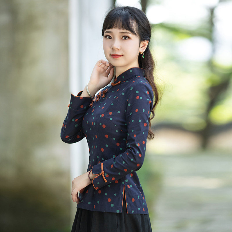 筠雅棉麻唐装女中国风改良新款上衣 筠雅上衣
