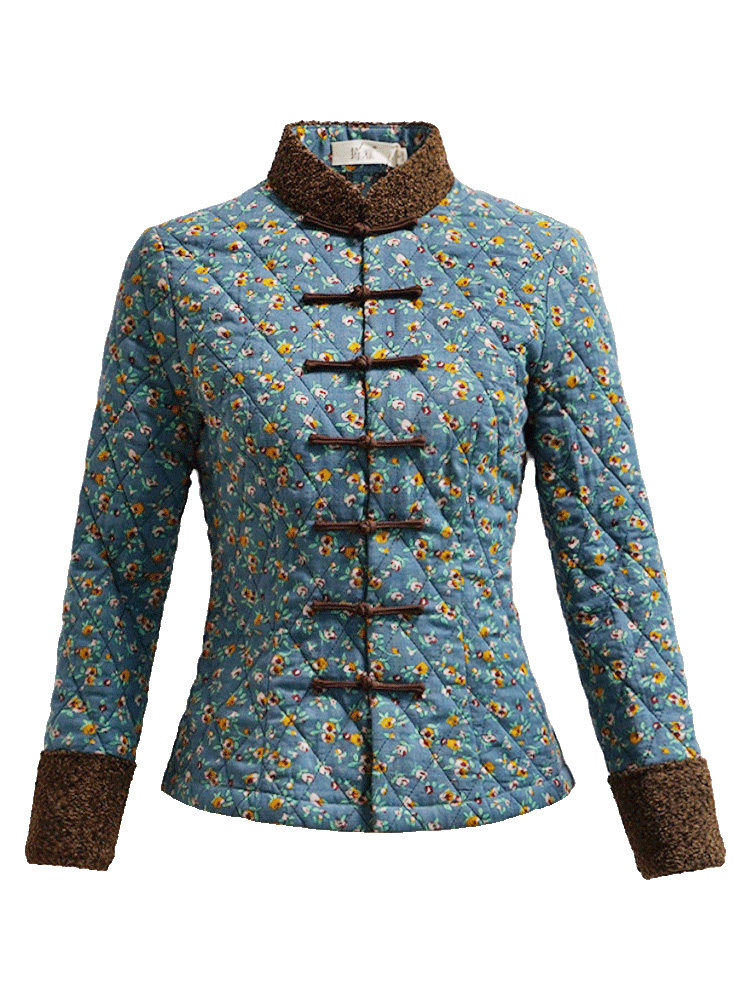 筠雅唐装中国风冬中式盘扣修身棉服 筠雅上衣