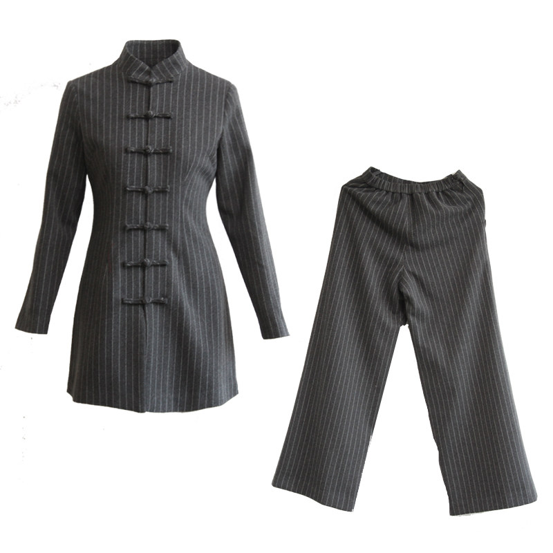 筠雅套装毛呢冬装两件套改良年轻款职业洋气时髦盘扣中式女装秋冬,淘宝优惠券,粉丝福利购,淘宝优惠卷