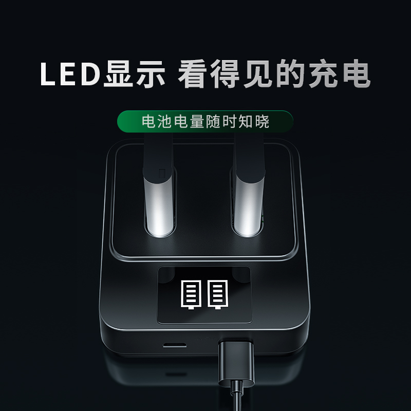 绿巨能NP-BX1相机电池充电器适用于索尼RX100 HX50 WX350 M2 M3 M4 M5 RX1R CX240E HX90黑卡三双座充USB - 图2