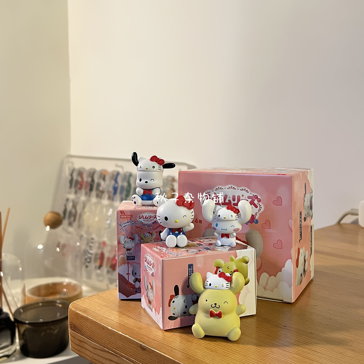 HelloKitty手办戴kt帽子玉桂狗布丁狗帕恰狗凯蒂猫车载迷你小摆件 - 图1