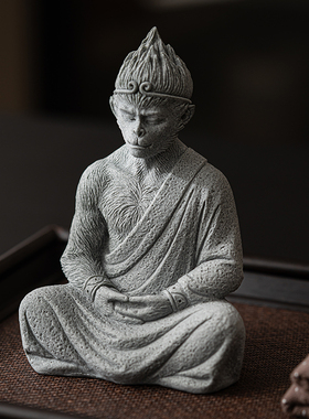 青砂石斗战胜佛桌面装饰摆件齐天大圣孙悟空茶几桌面鱼缸造景摆设