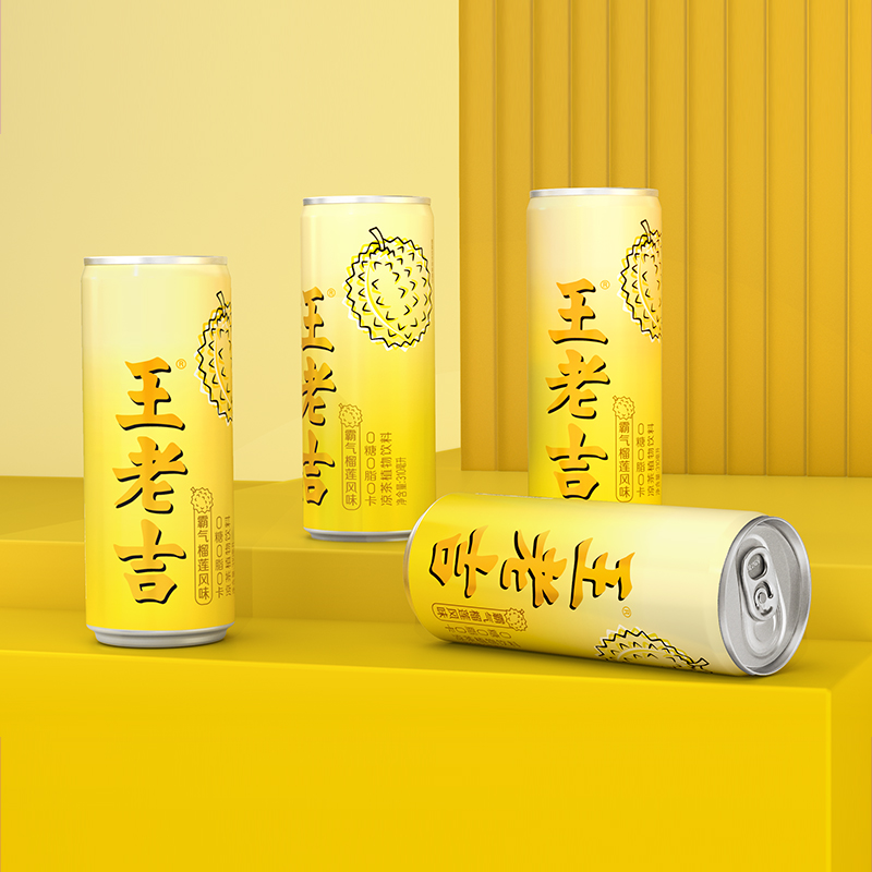 【限定新品】王老吉霸氣榴蓮風味無糖涼茶植物飲料310ml*12罐_王老吉旗艦店_咖啡/麥片/沖飲