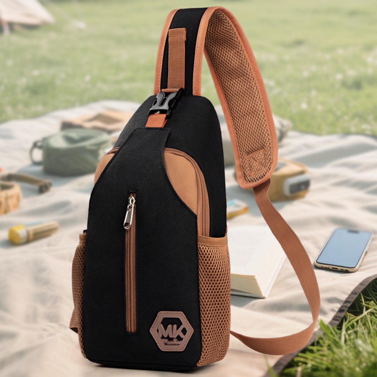 Cross-border waist bag, men's and women's sports bag, shoulder bag, wear-resistant crossbody bag, Korean style fashion bag, outdoor leisure chest backpack