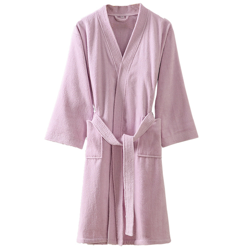 纯棉毛巾料女长款吸水速干男浴袍 英夫仕睡袍/浴袍