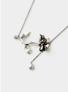 EXCEPTION例外女装春秋款小众气质牡丹胸针长链高级设计感