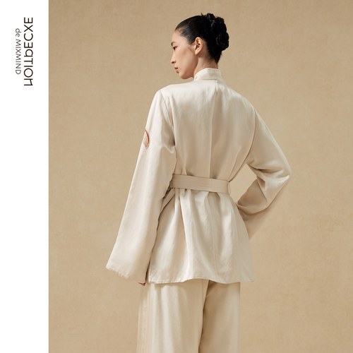 EXCEPTION例外女装秋冬短外套新中式绣花交领设计开衫女 - 图1