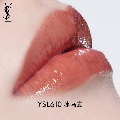 【520礼物】YSL圣罗兰黑管唇釉欲感玻璃唇610冰乌龙416烂番茄-图1