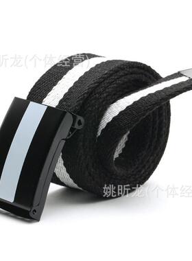 厂家直销牙买加拼色帆布皮带潮爆休闲批发腰带男女款百搭韩版裤带