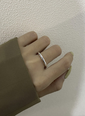 S925银笑脸开口戒指可调节百搭