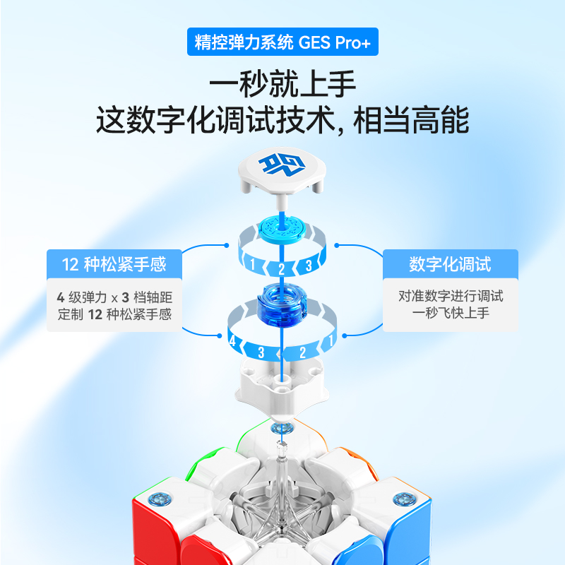 GAN356ME灵龙磁力三阶魔方最强大脑玩具儿童节礼物益智比赛专用-图1