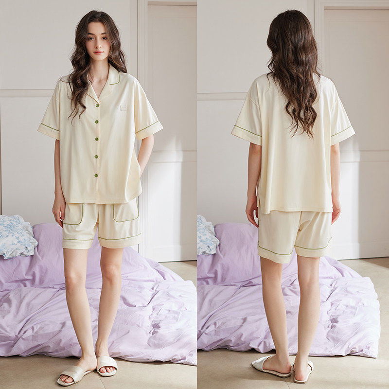 轩靓【凉感棉】睡衣女士夏季薄款纯棉短袖短裤新款夏天家居服套装,淘宝优惠券,粉丝福利购,淘宝优惠卷