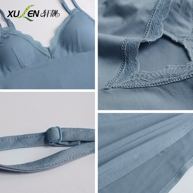 性感女士莫代尔带胸垫加大码睡衣 轩靓睡裙