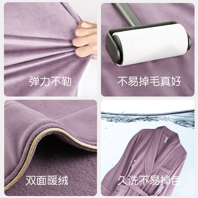 轩靓睡袍女士秋冬季加绒加厚保暖珊瑚绒睡衣海岛绒浴袍大码家居服,淘宝优惠券,粉丝福利购,淘宝优惠卷