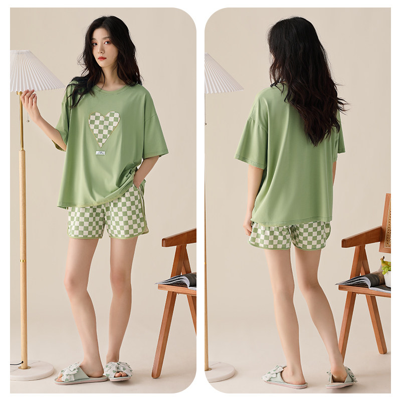 2022新款女士纯棉短袖短裤睡衣 轩靓睡衣/家居服套装