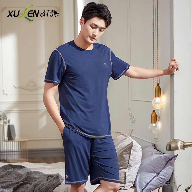 夏季莫代尔短袖短裤男士冰丝感睡衣 轩靓睡衣/家居服套装