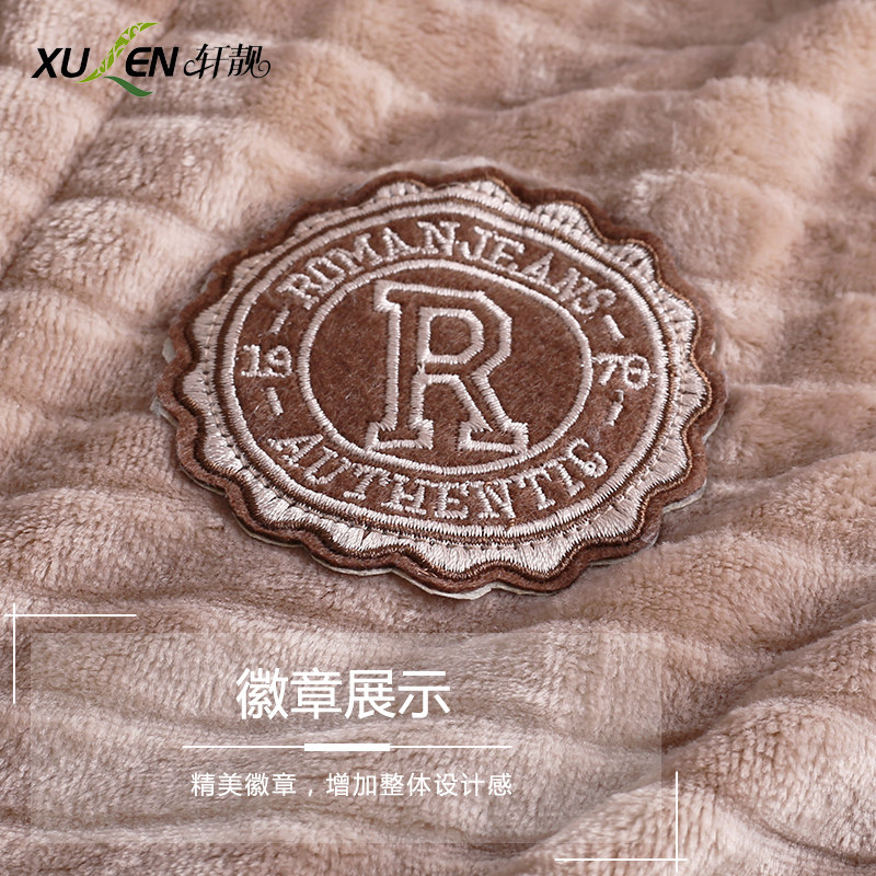 加长款法兰绒秋冬季韩版加绒睡袍 轩靓睡袍/浴袍