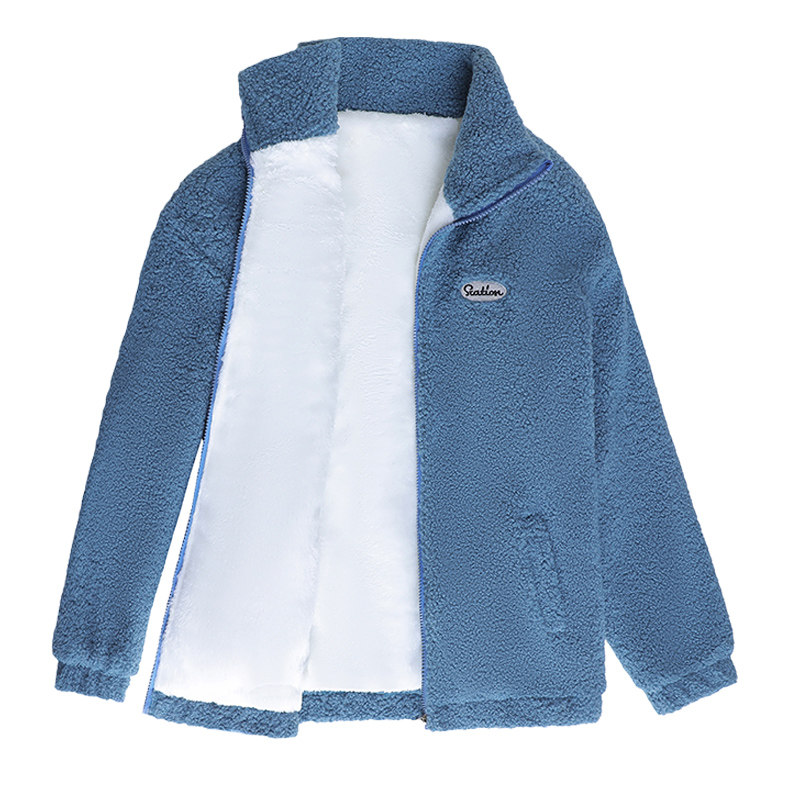 妈妈冬装短款加绒厚羊羔毛颗粒绒 江诗琪中老年女装