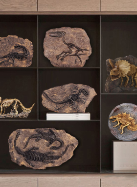 恐龙树脂壁饰酒吧复古风化石标本