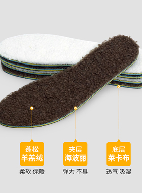 冬季毛绒保暖加厚羊羔绒鞋垫