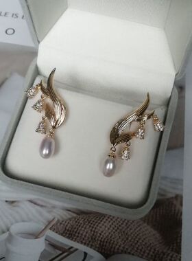 s925银针轻奢小众重工铃兰花耳钉