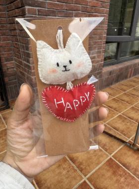 小红书同款开心兔hapoy猫御守不织布挂件成品钥匙扣包包装饰
