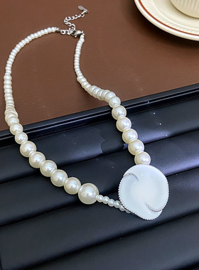 小众设计花朵珐琅锁骨链轻奢高级