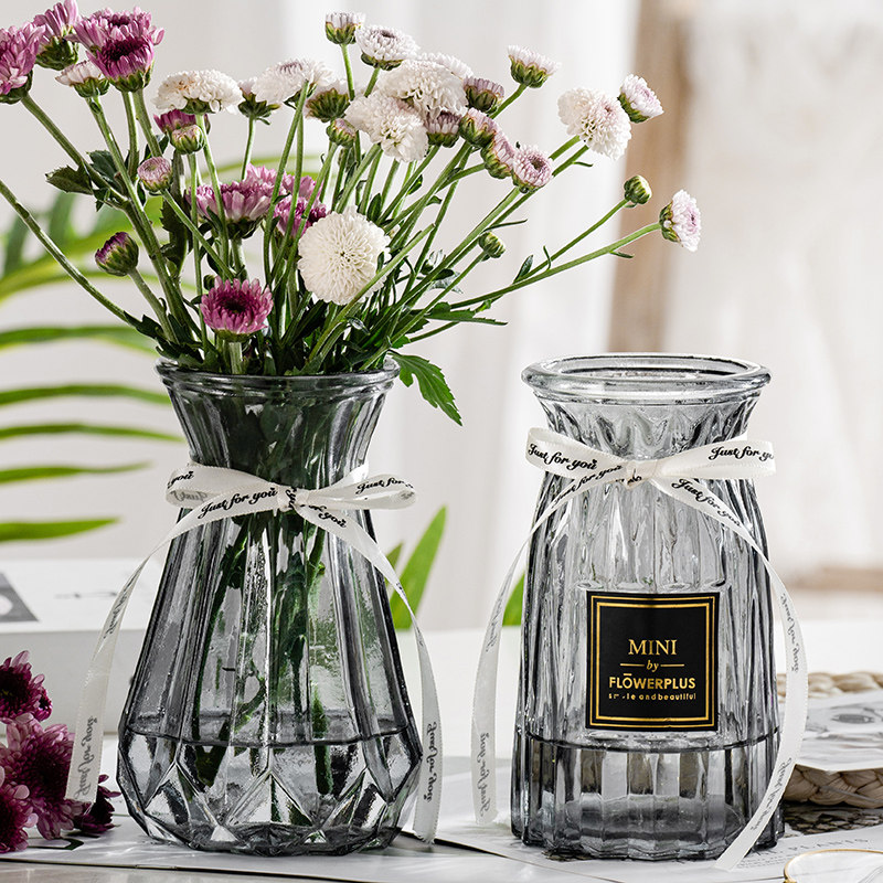 【四件套】透明玻璃花瓶水养富贵竹鲜花插花瓶餐桌客厅装饰摆件,淘宝优惠券,粉丝福利购,淘宝优惠卷