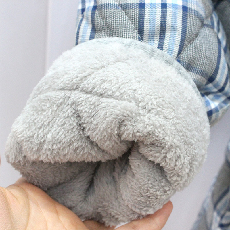 纯棉夹棉男士睡衣冬季三层珊瑚绒加厚加绒格子大码家居服两件套装,淘宝优惠券,粉丝福利购,淘宝优惠卷