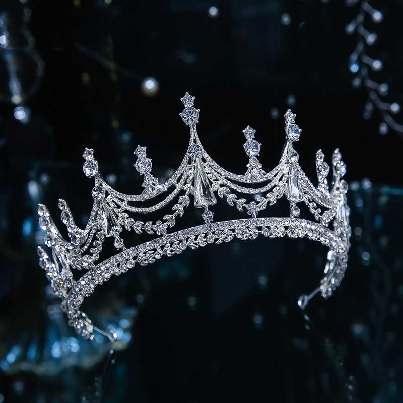 Baroque Luxury Geometrc Crystal Brdal Taras Crown Bg Rh - 图1