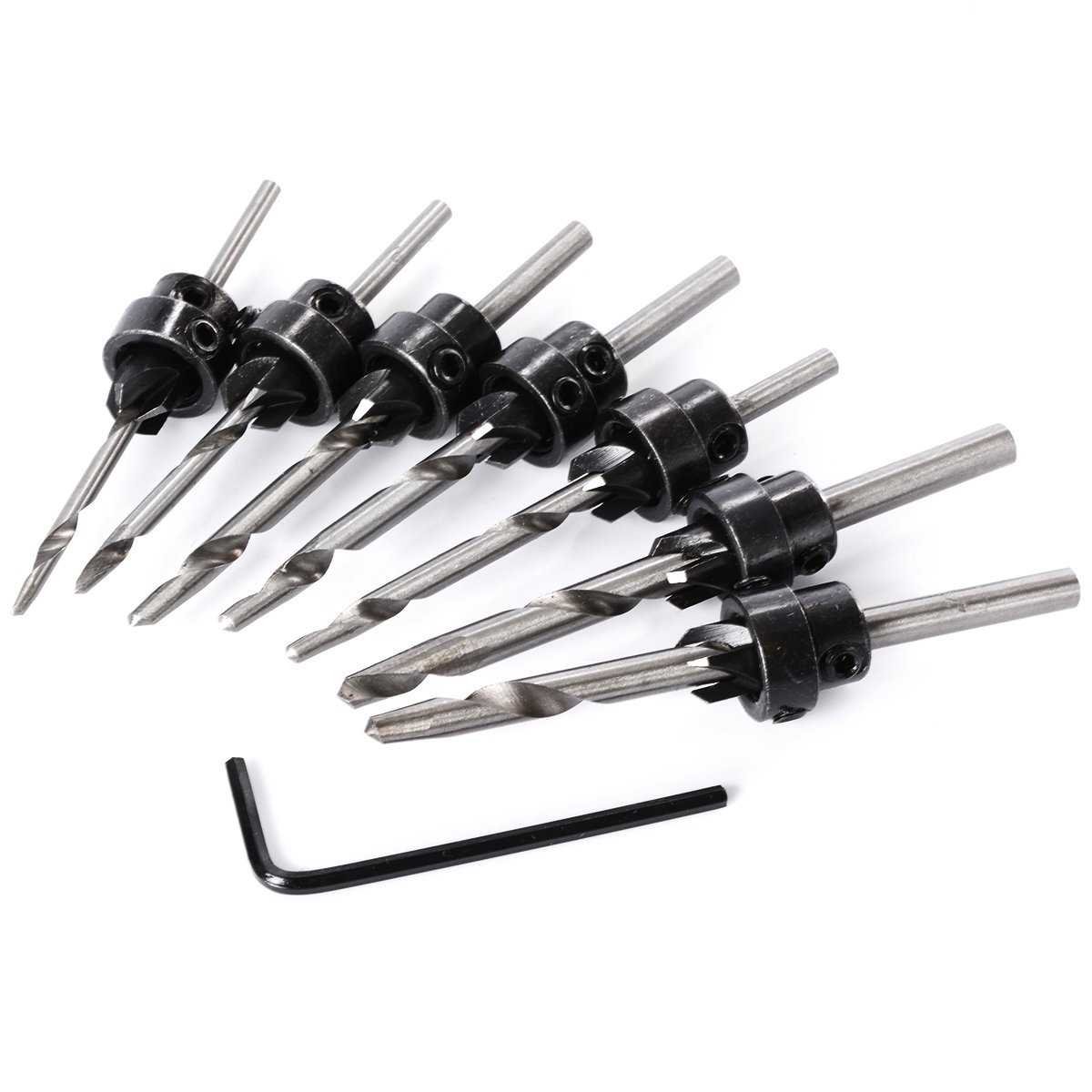 22 pcs Countersunk Drill Bit with Depth stop wood countersun-图1