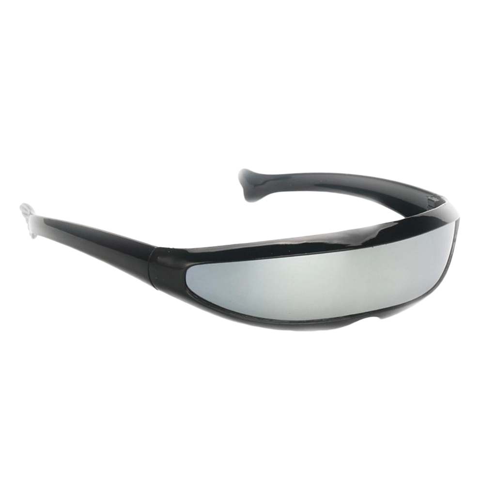 Funny Plastic Color Mirrored Single Lens Visor Sunglasses Cy - 图1