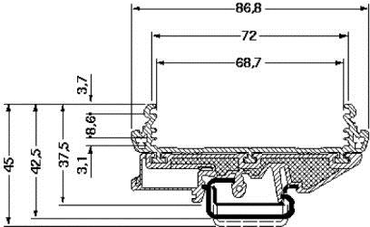 UM72 PCB length range: 51-100mm profile panel mounting base - 图3