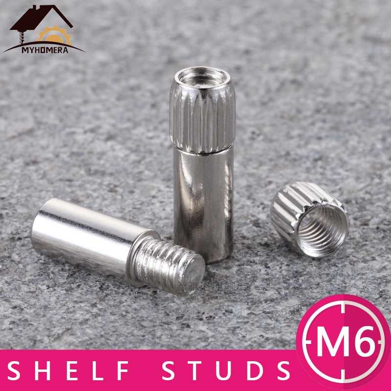 Myhomera 12Pcs Shelf Support Pins Stud Pegs Nut Screw M6 M8 - 图2