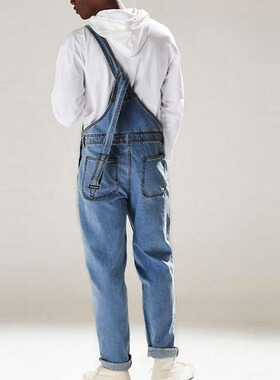 2021 Fashion Men's Denim Bib Pants Full Length Jeans