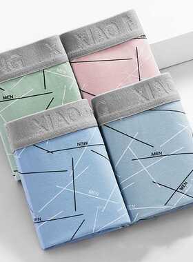 Men's Boxer Shorts Panties Underpants Letter Geometric Line