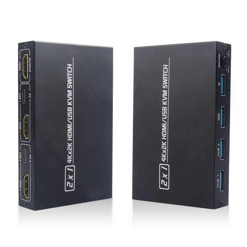 2-Port USB KVM 4K Switch Splitter Keyboard and Mouse Adaptiv - 图3