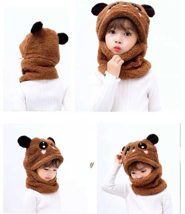 ncmama Winter Children Hat Plus Fleece Kids Caps Cartoon Hat - 图1