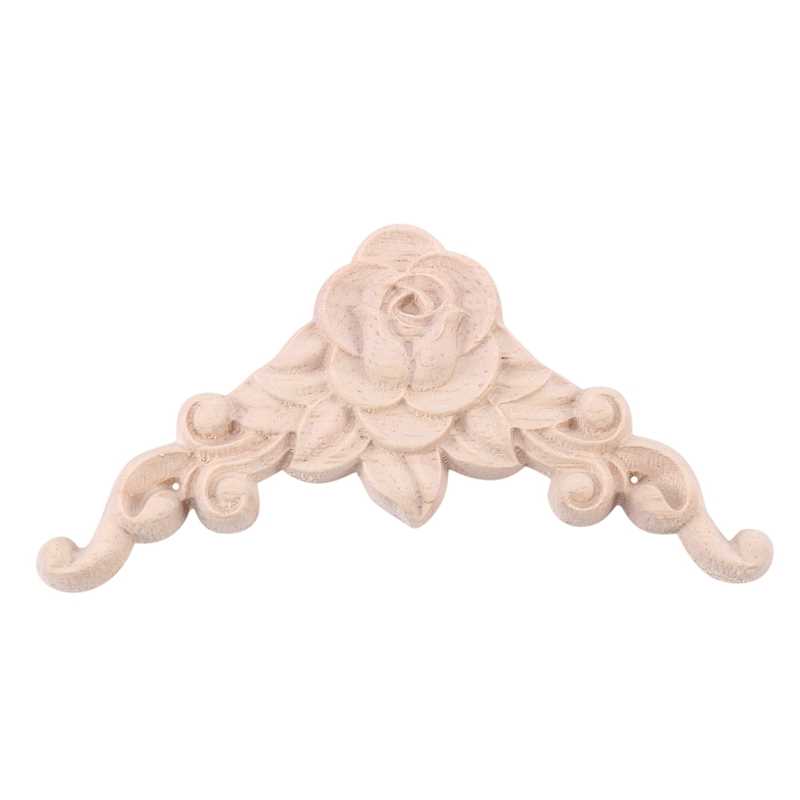 10PCS Floral Wood Carved Decal Corner Applique Decorate Fram-图0