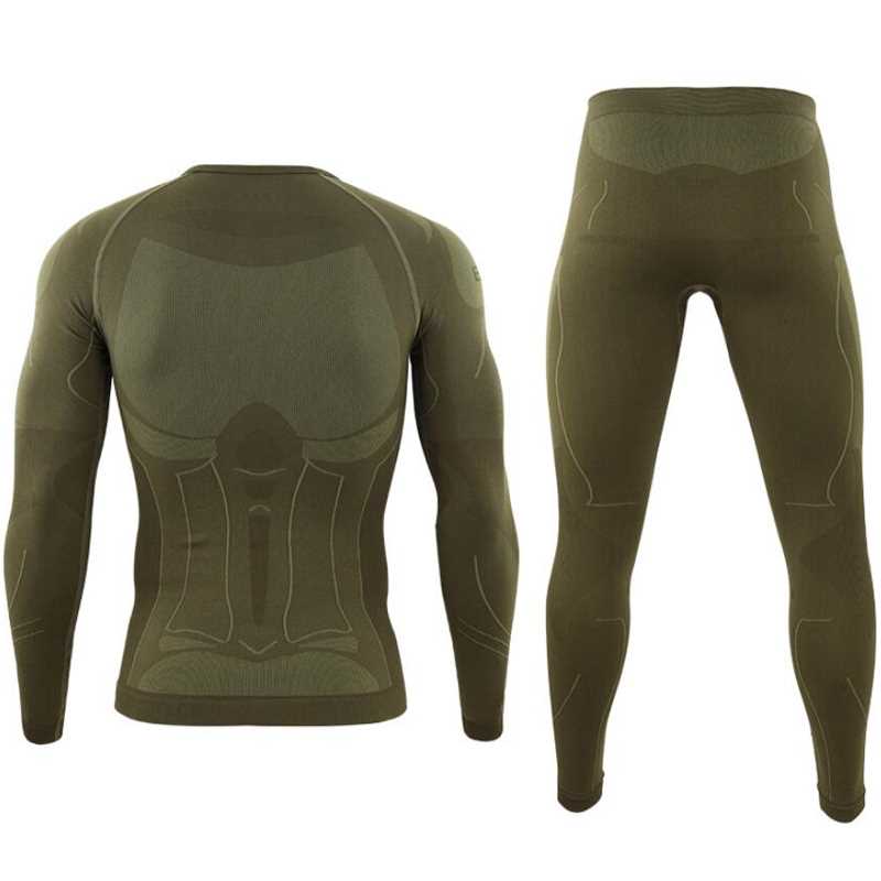 Seamless tight tactical thermal underwear men Outdoor sports-图3