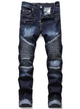 Dropshipping Fashion New Biker Jeans Men's Distresse
