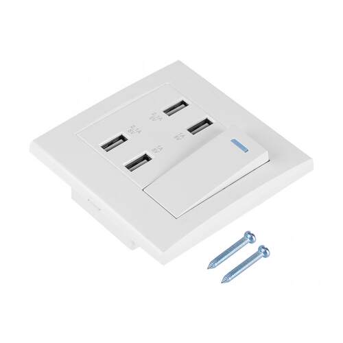 10A 4 Ports USB Wall Socket Charger Power Adapter Plug On-of - 图0