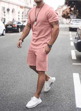 2021New Men	s Sportswear Suits Set Casual Shorts Sets