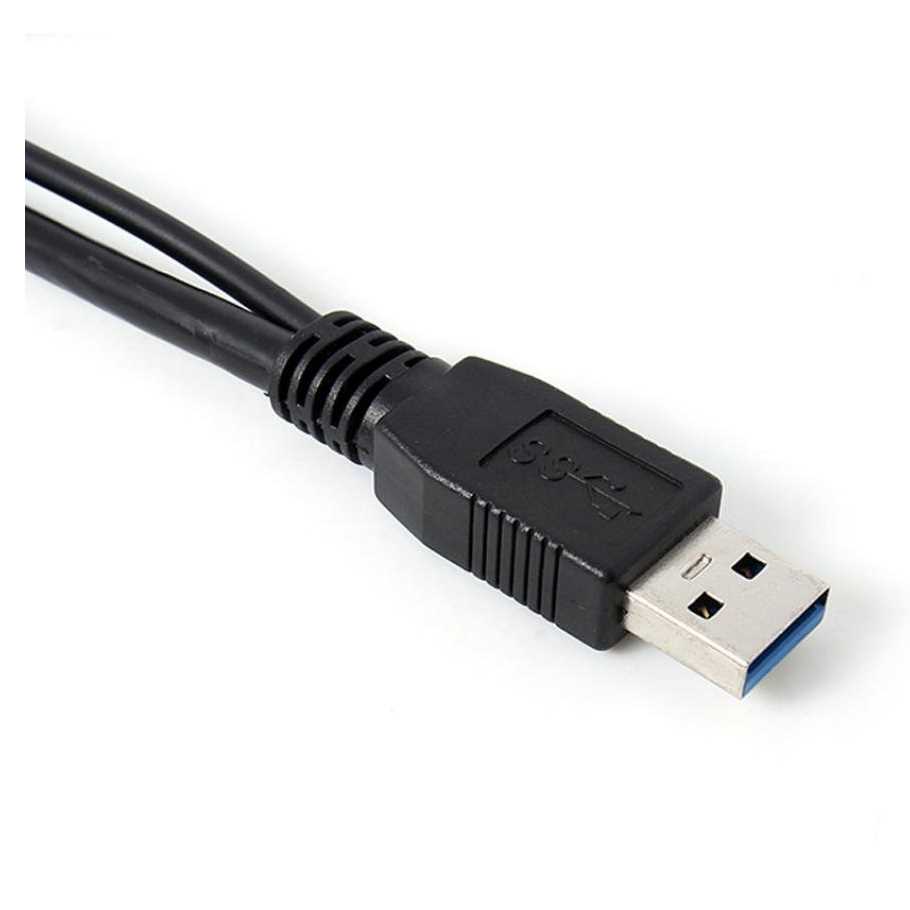 A A Micro USB B 3.0 Y-Cable Move Hard Drive Cable Black - 图1