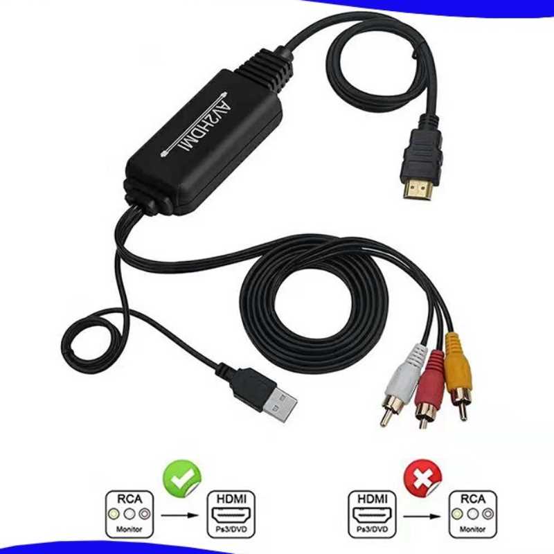 1080P HDMI-compatible HDTV To 3 RCA/AV Audio Video with Cabl - 图0