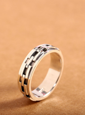 s999纯银时尚潮流个性几何纹编织