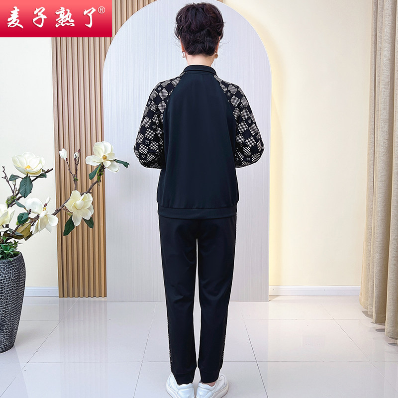 妈妈运动服套装春秋洋气阔太太卫衣 麦子熟了中老年女装